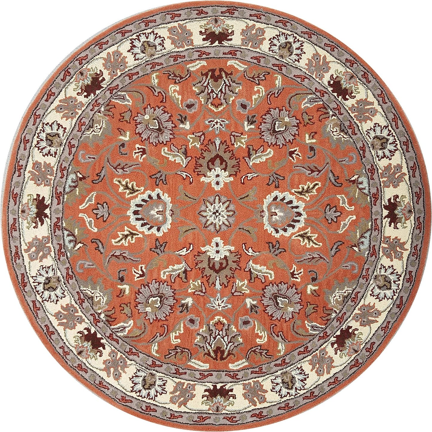 Persian Design Round Table Rug - Peach
