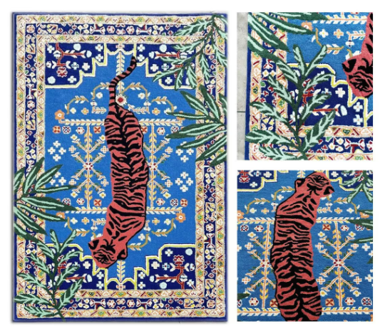 Bengal Tiger Persian Area Rug Carpet - Blue