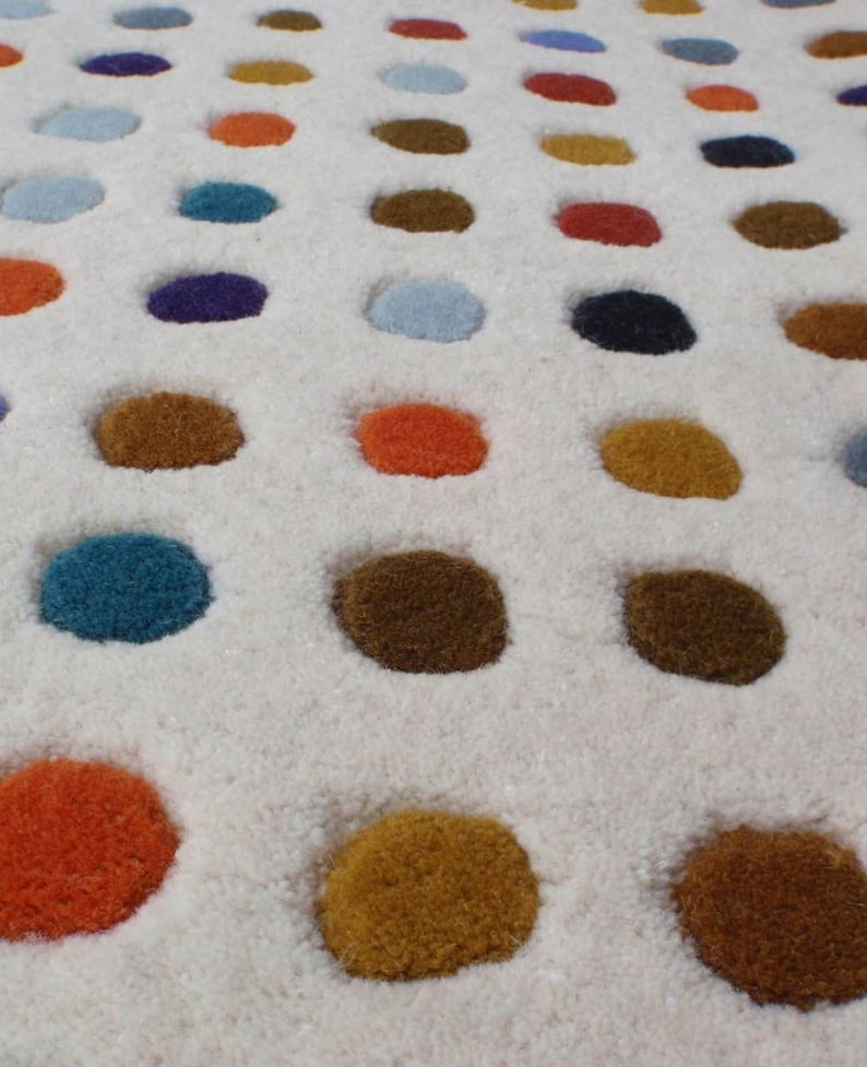 Hand Tufted Multicolored Stem Modern Area Rug Carpet for Bedroom & Living Room