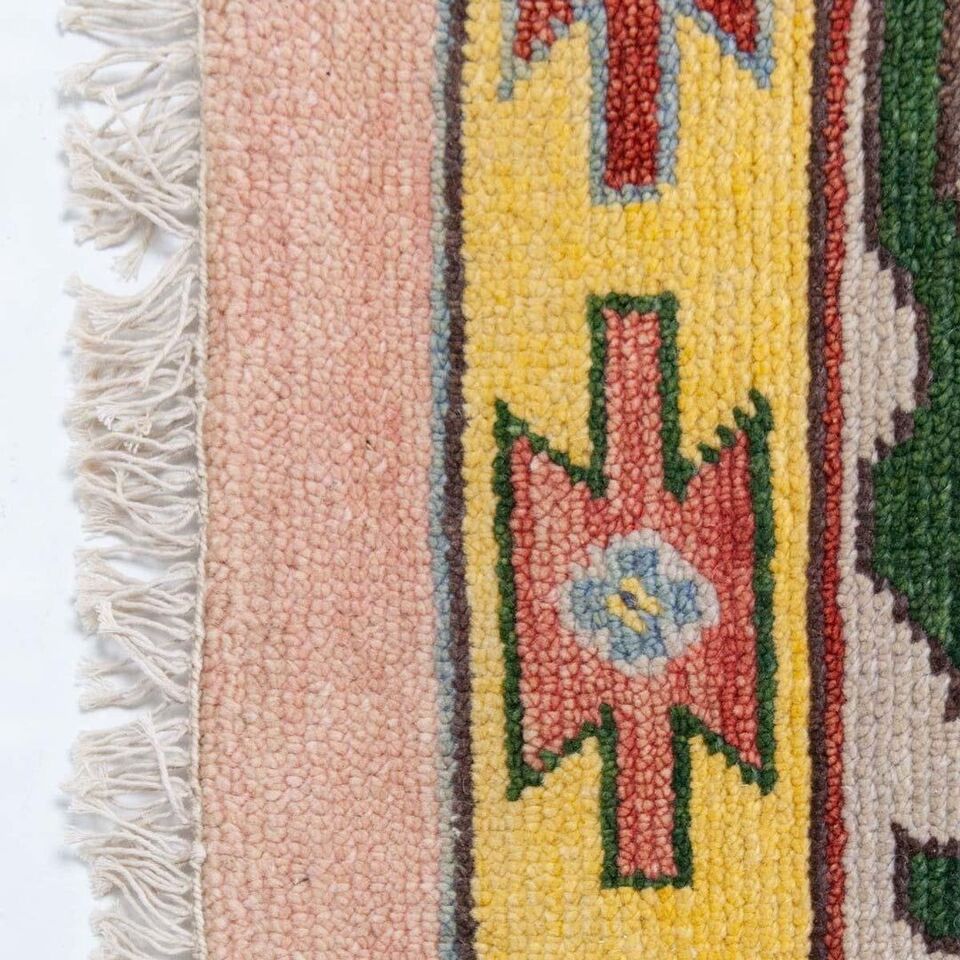 Floral Knotted Oushak Area Rug