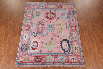 Floral Knotted Oushak Area Rug