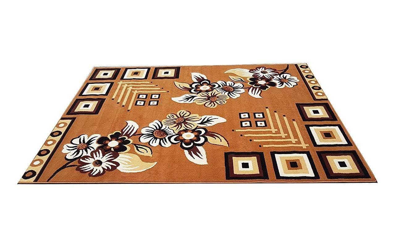 Floral Design Washable Carpet