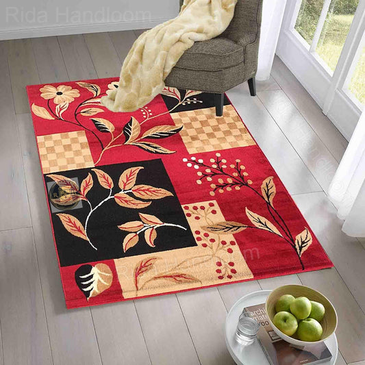 Floral Design Washable Carpet