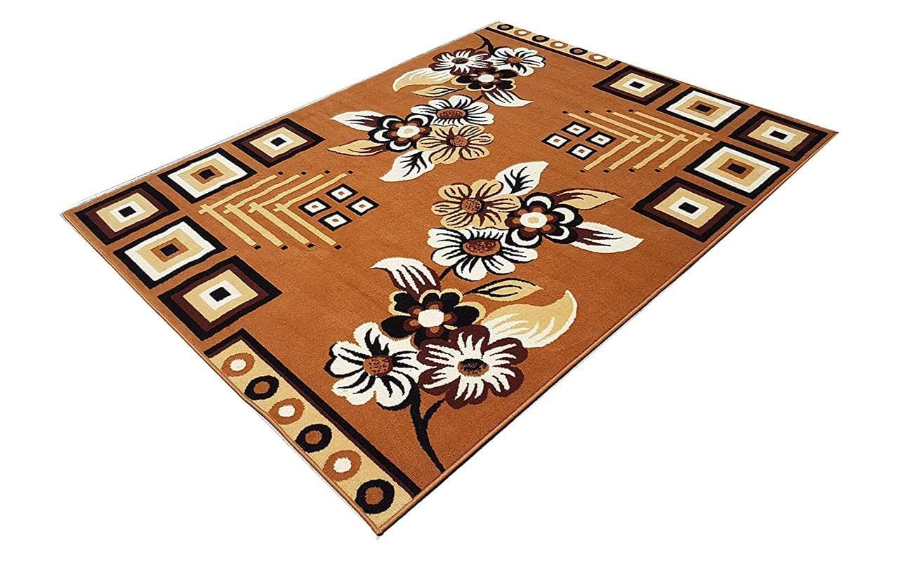 Floral Design Washable Carpet