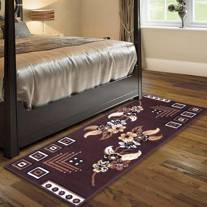 Floral Bedside Runner - Brown