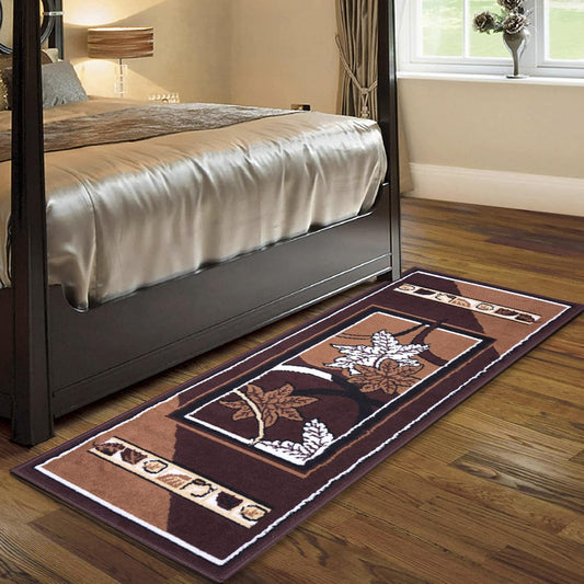 Floral Bedroom Runner - Brown