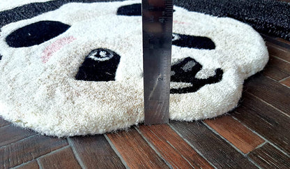 Panda Shape Hand Tufted Animal Rug - White