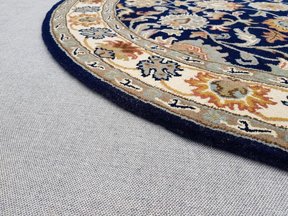 Persian Design Round Table Rug - Blue