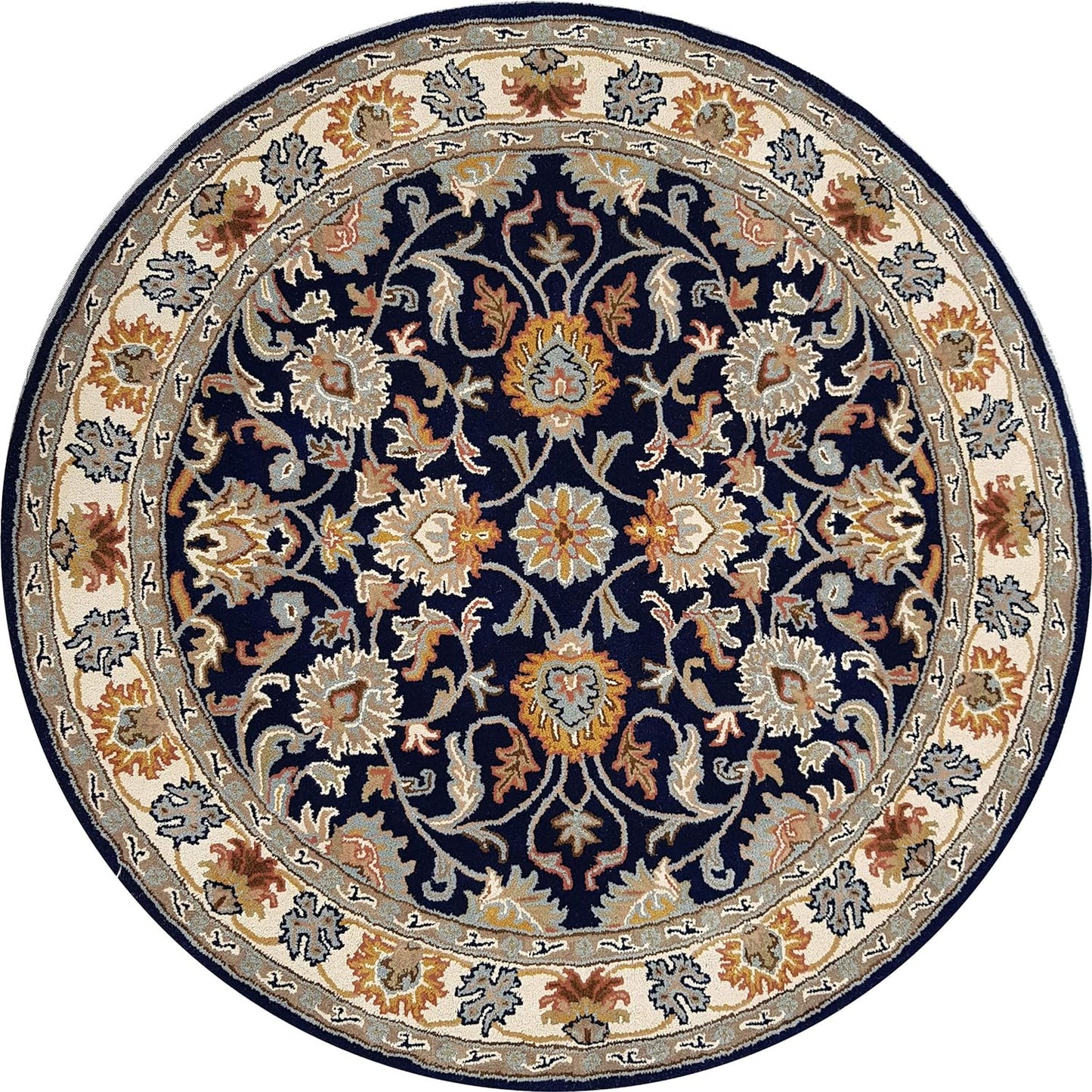 Persian Design Round Table Rug - Blue