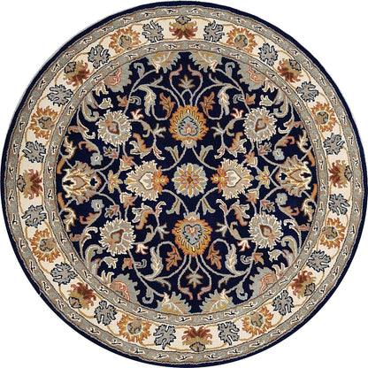 Persian Design Round Table Rug - Blue