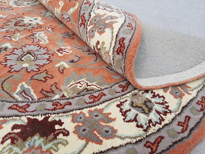 Persian Design Round Table Rug - Peach