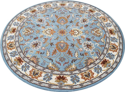 Persian Design Round Table Rug - Soft Blue