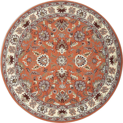 Persian Design Round Table Rug - Peach