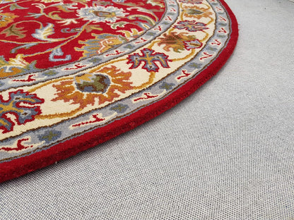 Persian Design Round Table Rug - Red