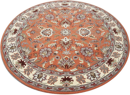 Persian Design Round Table Rug - Peach