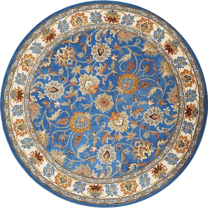 Persian Design Round Table Rug - Blue