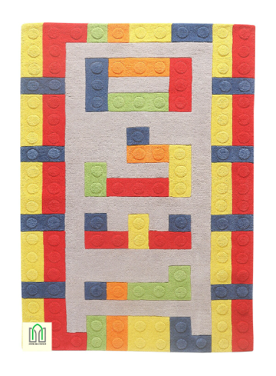 Rida Handloom Hand Tufted Lego Area Rug for Kids Room - Multicolor