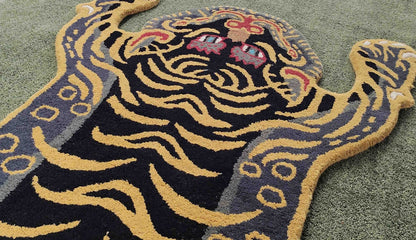 Tibetan Tiger Shape Hand Tufted Animal Rug