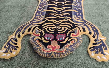 Tibetan Tiger Shape Hand Tufted Animal Rug