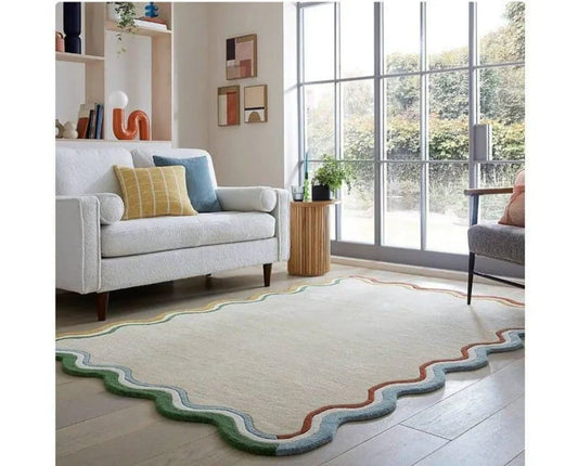 Scalloped Design Area Rug