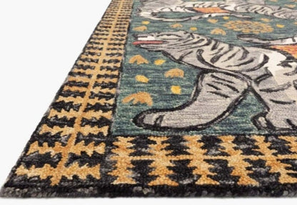 Rida Handloom Handmade Tibetan Tiger Area Rug Carpet for Bedroom & Living Room - Grey