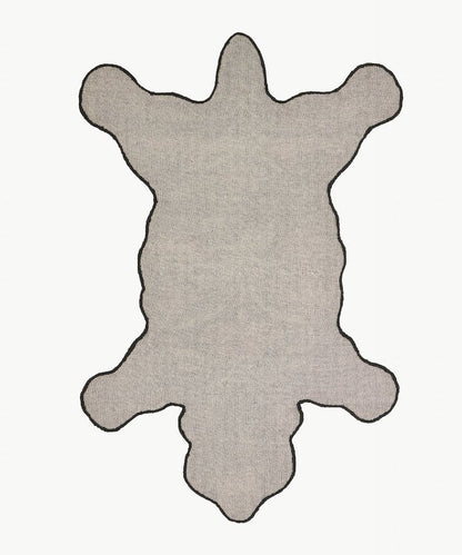 Aztec Bear Shape Hand Tufted Animal Rug - Black