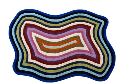 Modern Abstract Odd Shape 100% New Zealand Wool Hand Tufted Area Rug - Multicolor