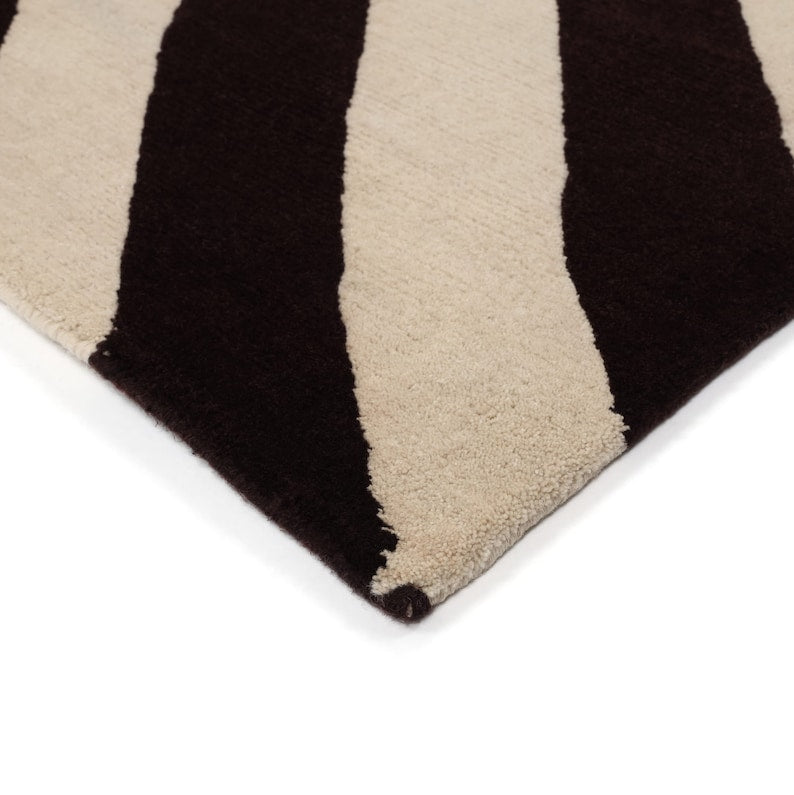 Rida Handloom Hand Tufted Melted Modern Area Rug Carpet for Bedroom & Living Room - Black