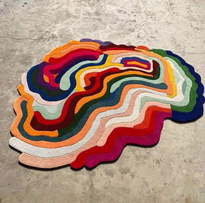 Multicolor Irregular Shape Melting Area Rug for Bedroom, Living Room and Kids Room