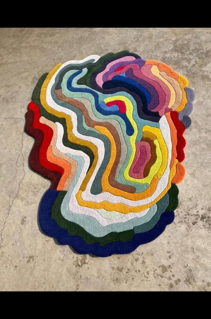 Multicolor Irregular Shape Melting Area Rug for Bedroom, Living Room and Kids Room