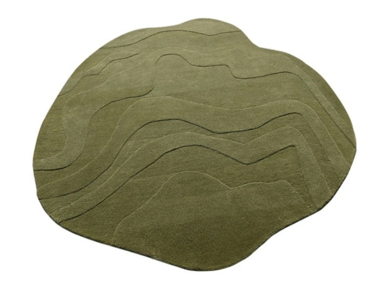 Irregular Shape Hand Tufted Unique Modern Abstract Woolen Area Rugs - Green