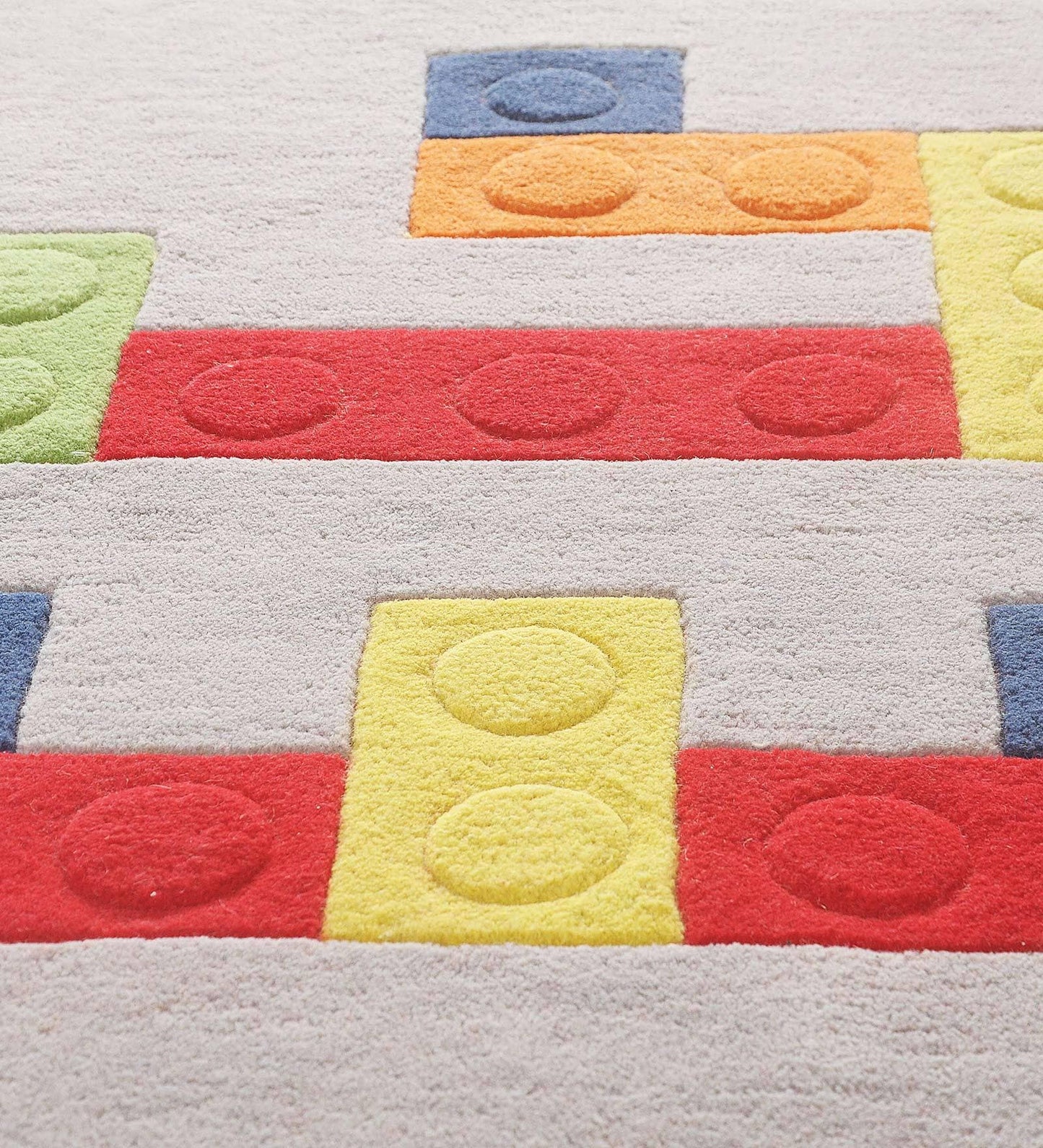 Rida Handloom Hand Tufted Lego Area Rug for Kids Room - Multicolor