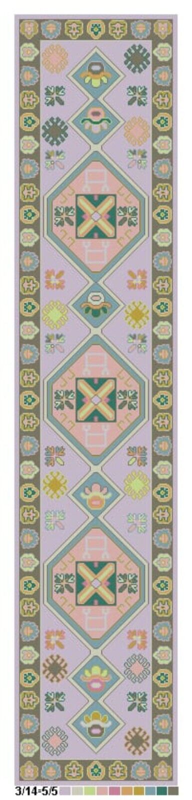 Floral Knotted Oushak Runner Rug