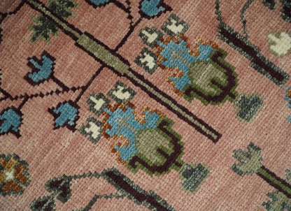 Floral Knotted Oushak Area Rug