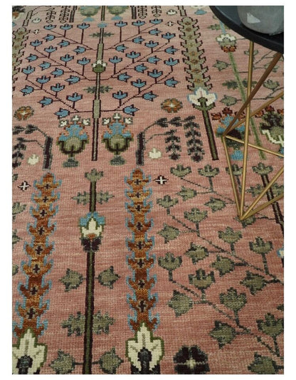 Floral Knotted Oushak Area Rug